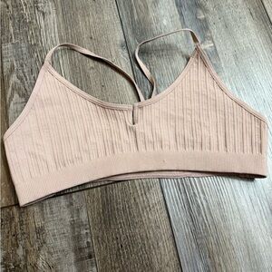 Free People Movement Seamless Ribbed Bralette in Tan